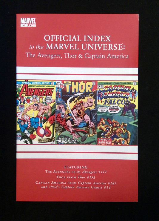 OFFICIAL INDEX MARVEL UNIVERSE AVENGERS THOR CAPT. AMERICA #4 2010 NM- VARIANT