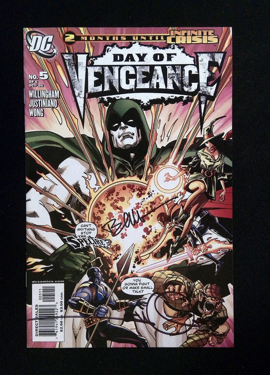 Day Of Vengeance #5 DC 2005 VF/NM Signed By Bill Willingham, Walter Simonson