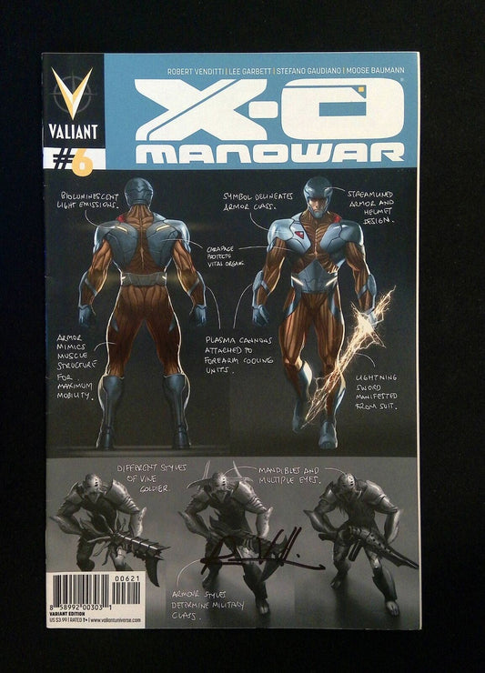 X-O Manowar #6 (3RD SERIES) Valiant Comics 2012 VF+  Signed By Robert Venditti