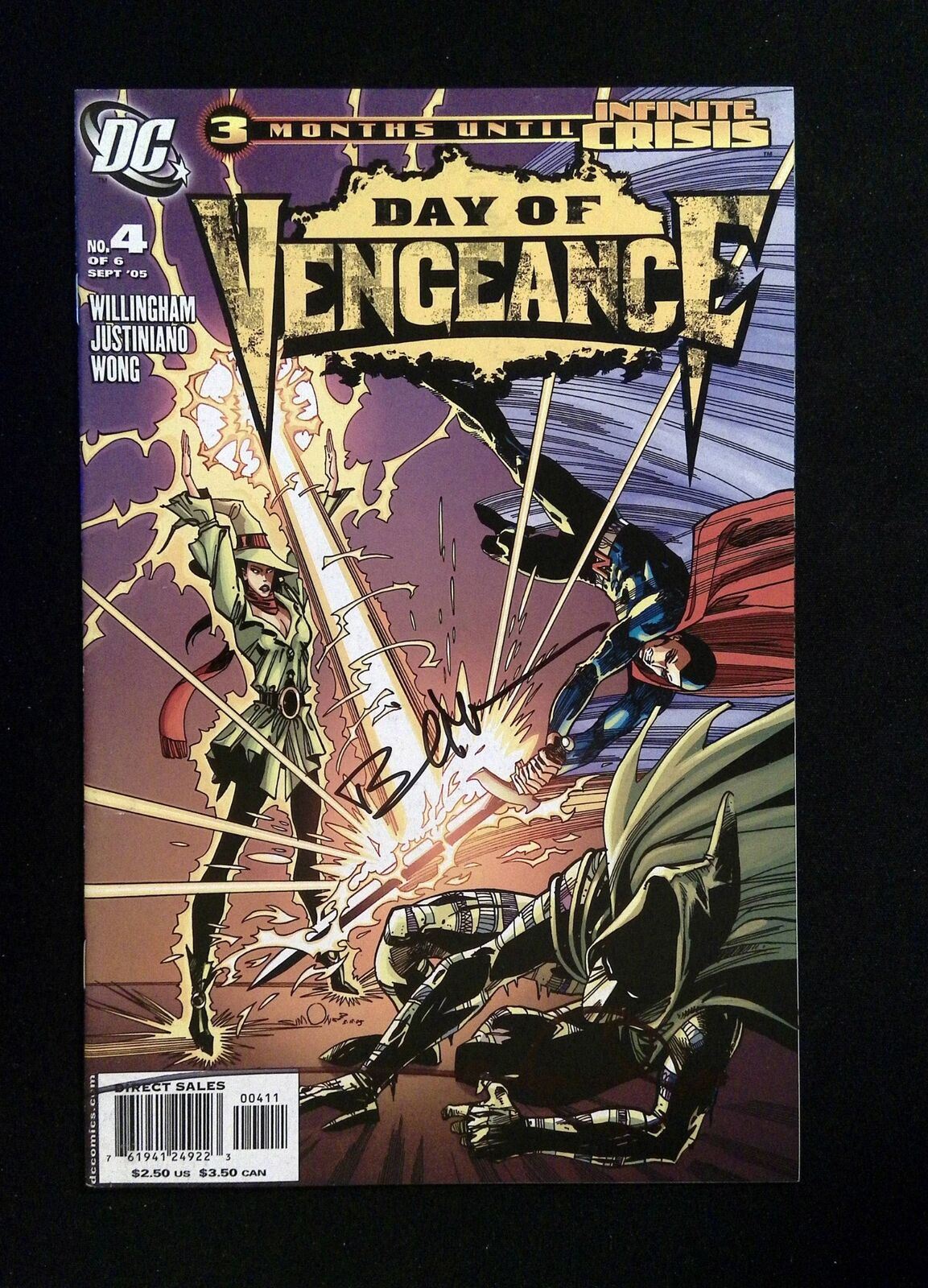 Day Of Vengeance #4  DC 2005 VF+  Signed By Bill Willingham, Walter Simonson