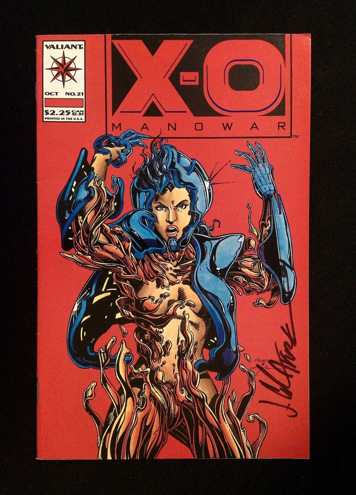 X-O Manowar #21  Valiant Comics 1993 VF+  SIGNED JIM CALAFIORE