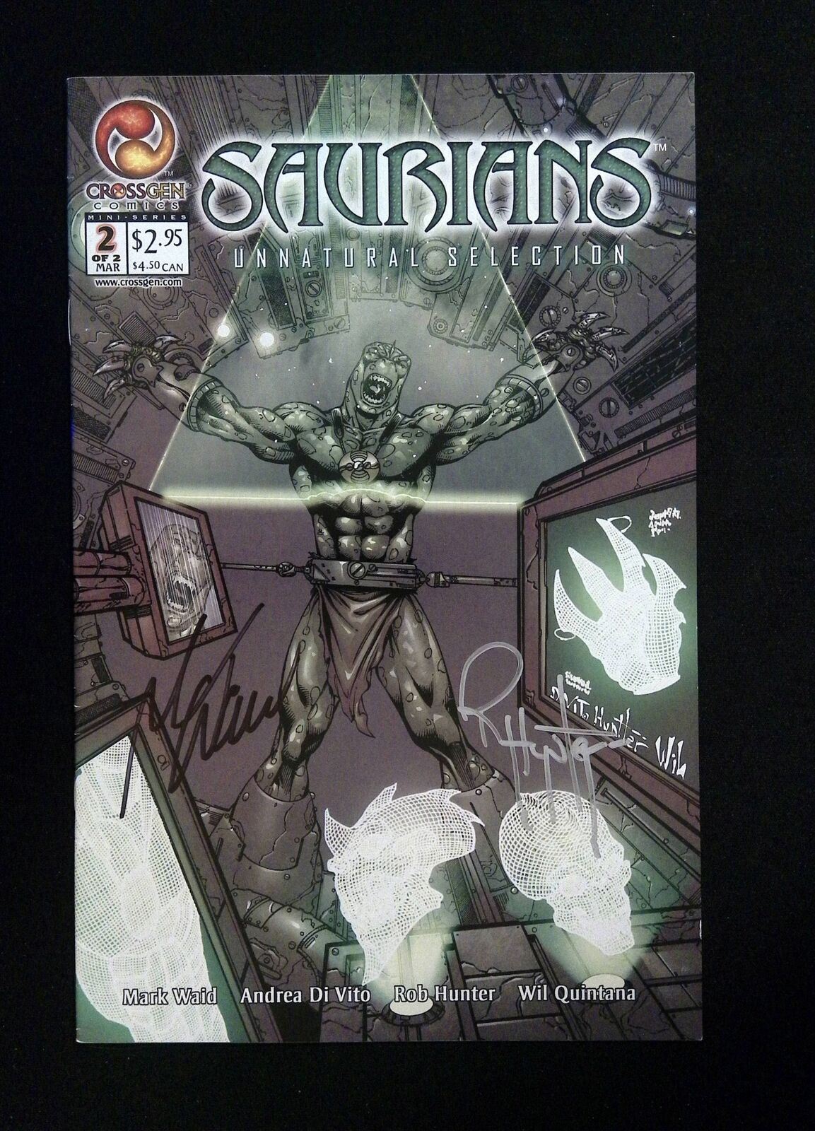 Saurians Unnatural Selection #2  CrossGen 2002 VF+ SIGNED BY ROB HUNTER, WAID