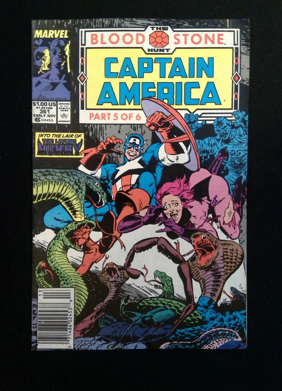 Captain America #361  MARVEL Comics 1989 VF- NEWSSTAND