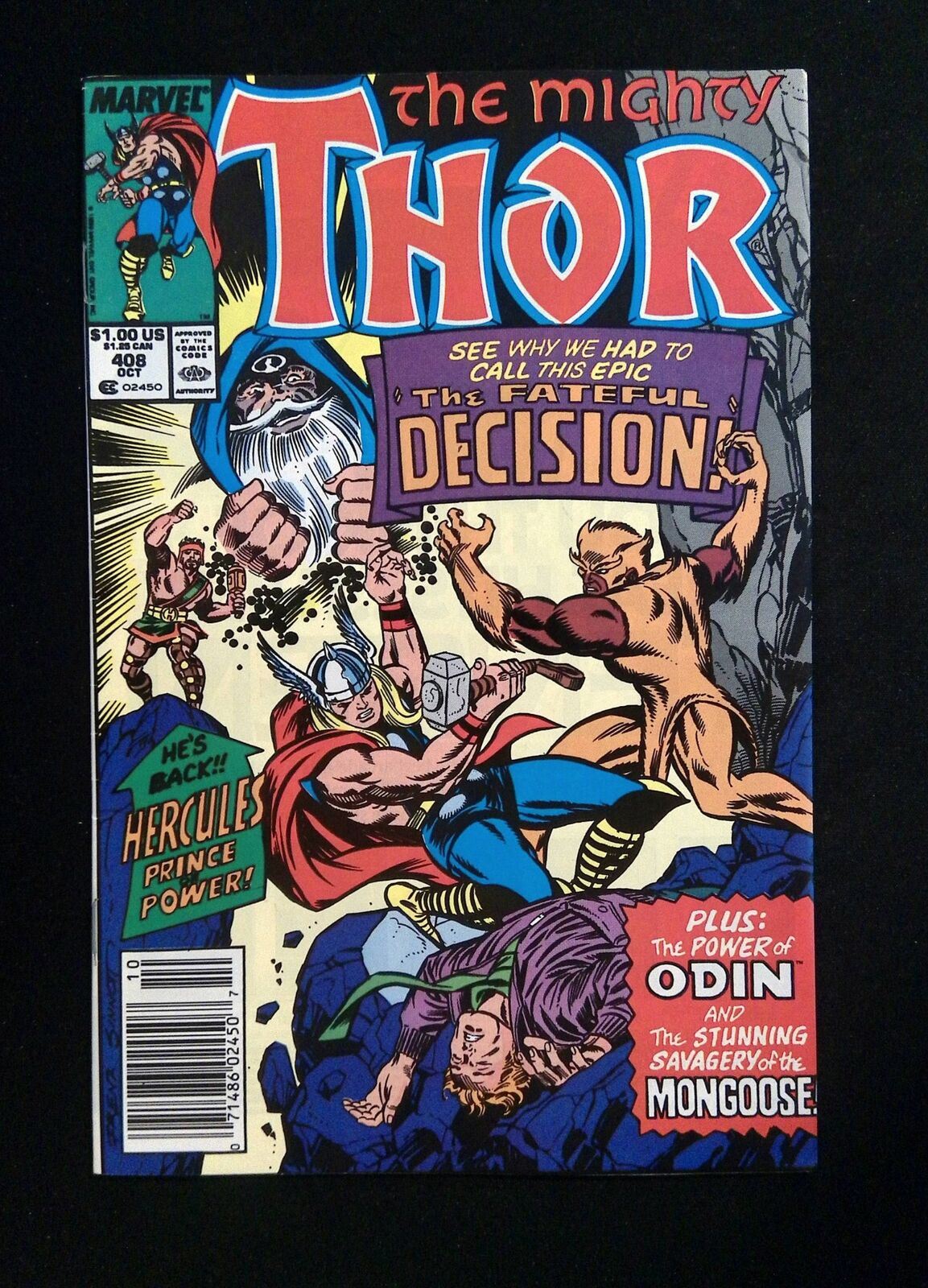 Thor #408  Marvel Comics 1989 VF+ Newsstand