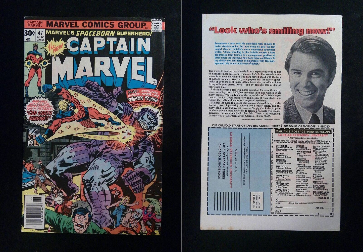 Captain Marvel #47  Marvel Comics 1976 VF- Newsstand