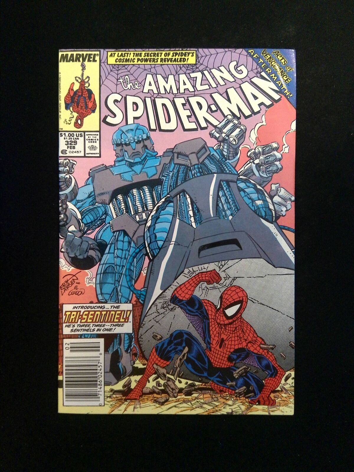 Amazing Spider-Man #329  MARVEL Comics 1990 VF+ NEWSSTAND