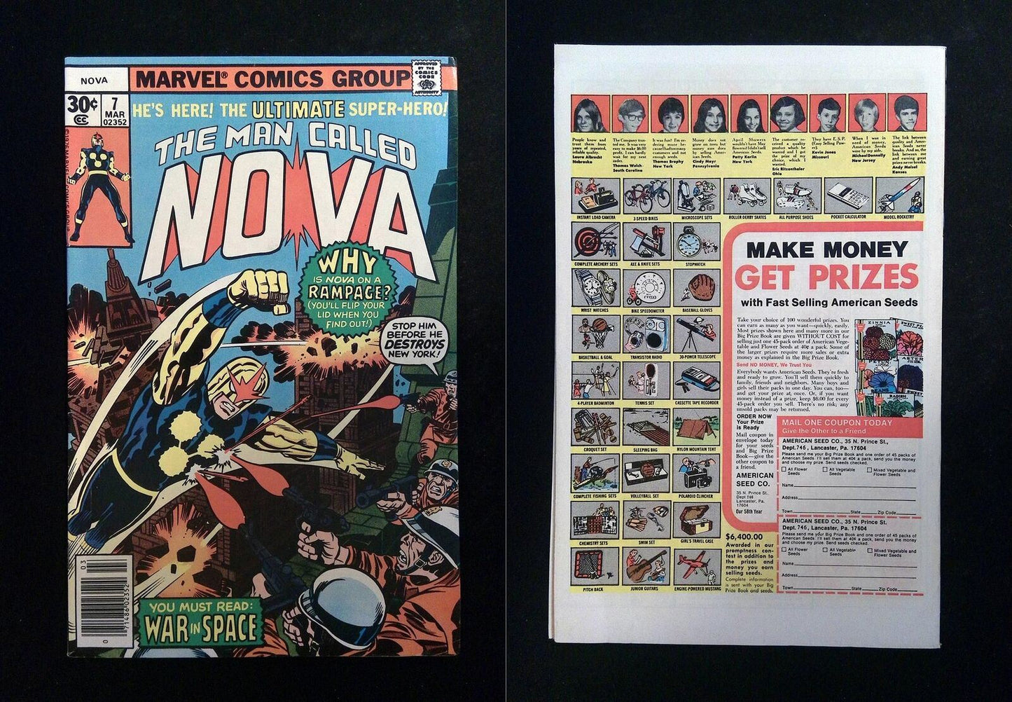 Nova #7  MARVEL Comics 1977 VF NEWSSTAND