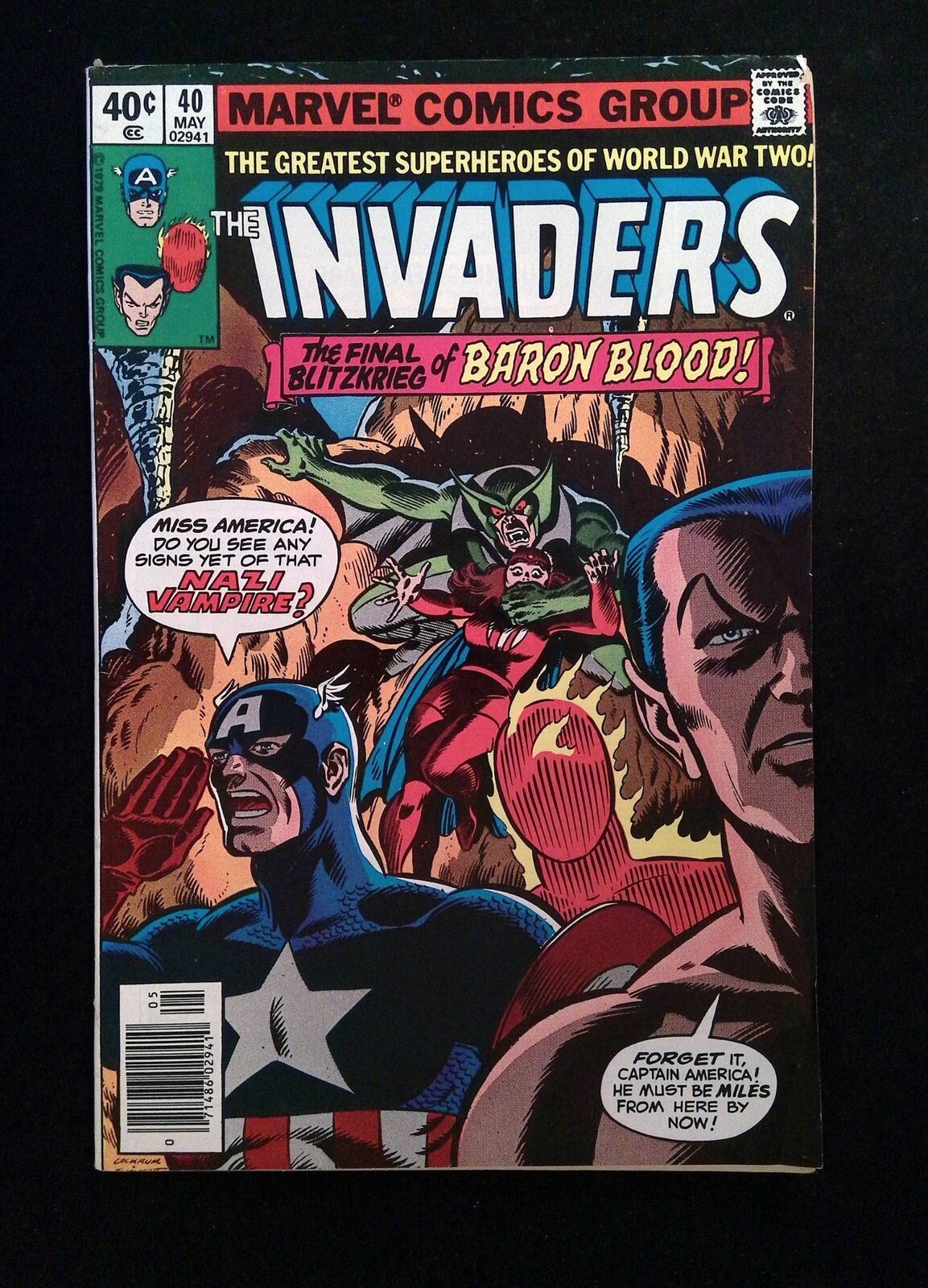 Invaders #40  MARVEL Comics 1979 FN/VF NEWSSTAND