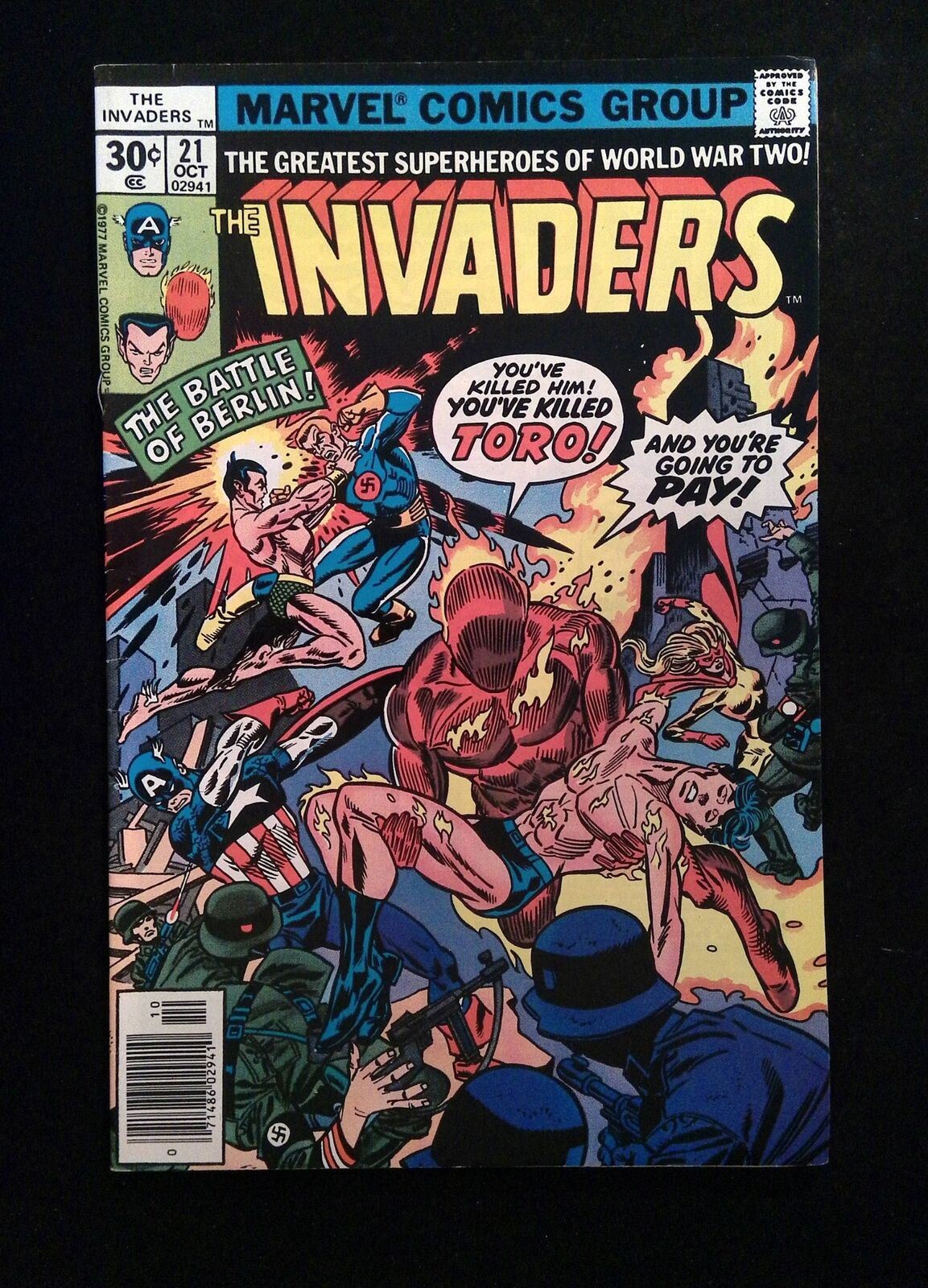 Invaders #21  MARVEL Comics 1977 VF- NEWSSTAND