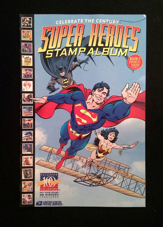 Super Heroes Stamp Album Celebrate the Century #1  DC Comics 1998 VF+