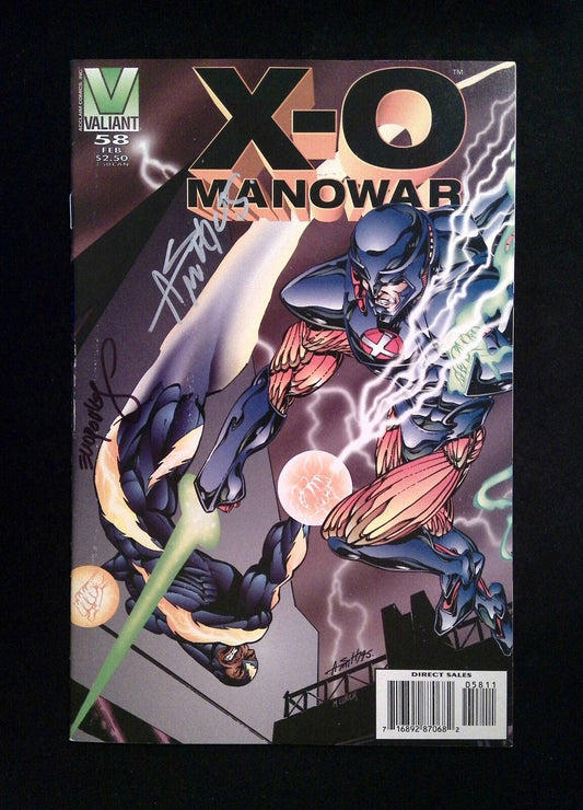 X-O Manowar #58  VALIANT Comics 1996 VF+  SIGNED BY ANDY SMITH AND +1