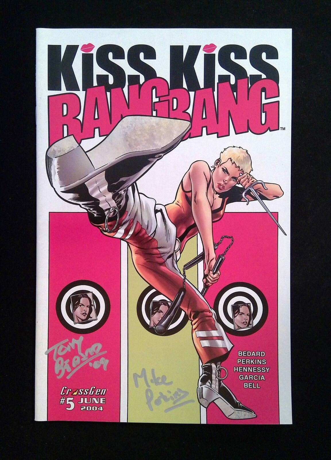 Kiss Kiss Bang Bang #5 CROSSGEN 2004 VF+ SIGNED BY TONY BEDARD, MIKE PERKINS