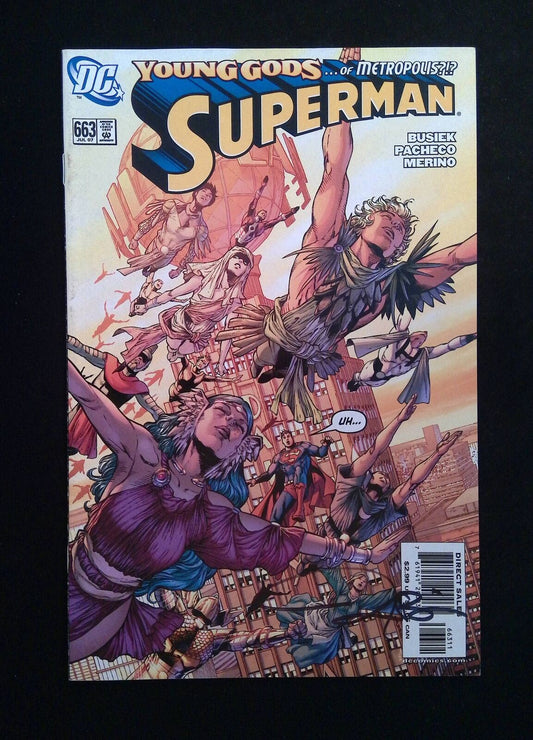 Superman #663 (2ND SERIES) DC Comics 2007 VF+  SIGNED BY BUSIEK