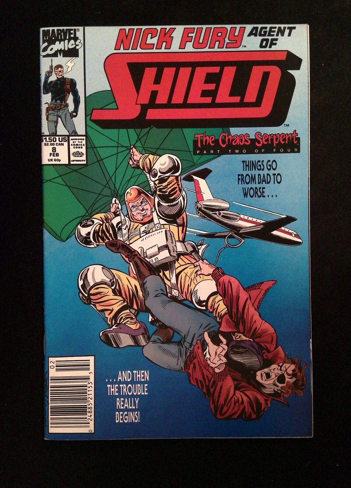 Nick  Fury  Agent of  SHIELD #8 (3RD SERIES) MARVEL Comics 1990 VF+ NEWSSTAND