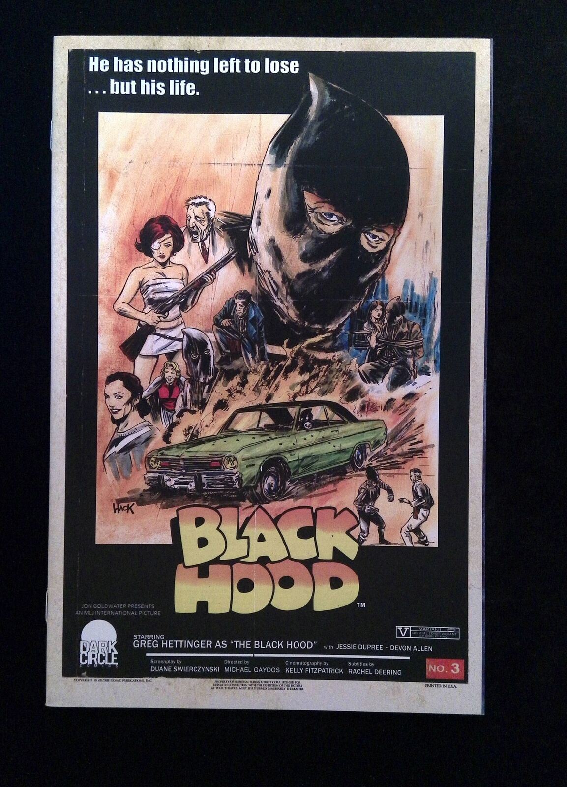 Black Hood #3D  Archie Comics 2015 VF+  Hack Variant