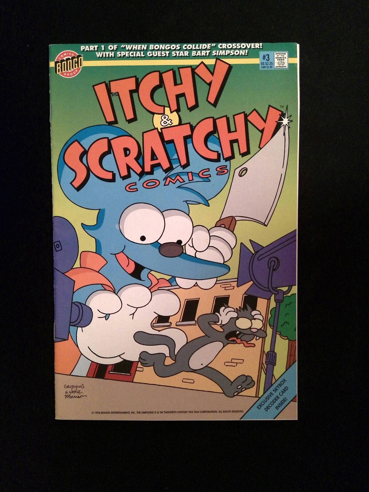 Itchy And Scratchy Comics #3  Bongo Comics 1994 VF+ W/Card