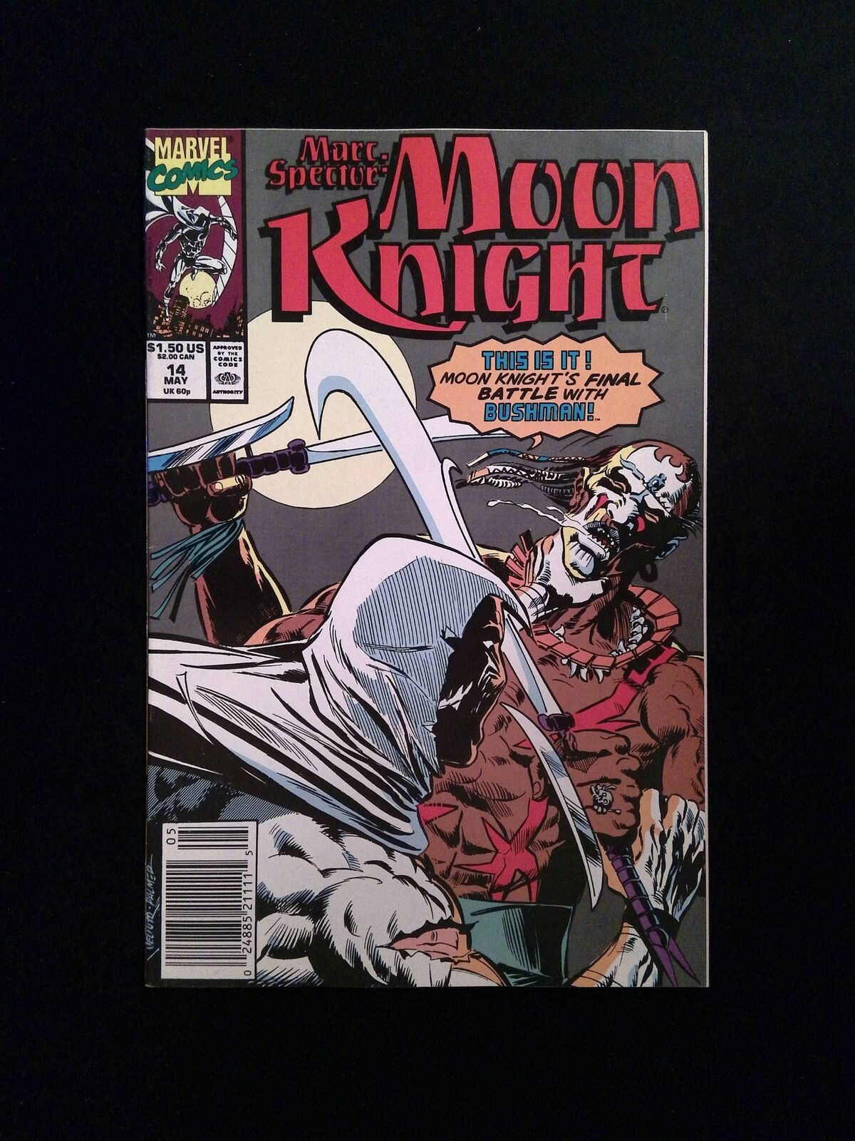 Marc Spector Moon Knight #14  Marvel Comics 1990 VF+ Newsstand