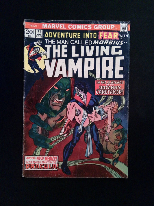 Adventure Into Fear Morbius The Living Vampire  #21  MARVEL Comics 1974 VG