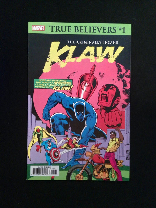 True Believers Criminally Insane Klaw #1  MARVEL Comics 2020 NM-