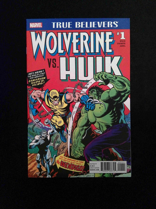 True Believers Wolverine vs. Hulk #1  MARVEL Comics 2017 NM