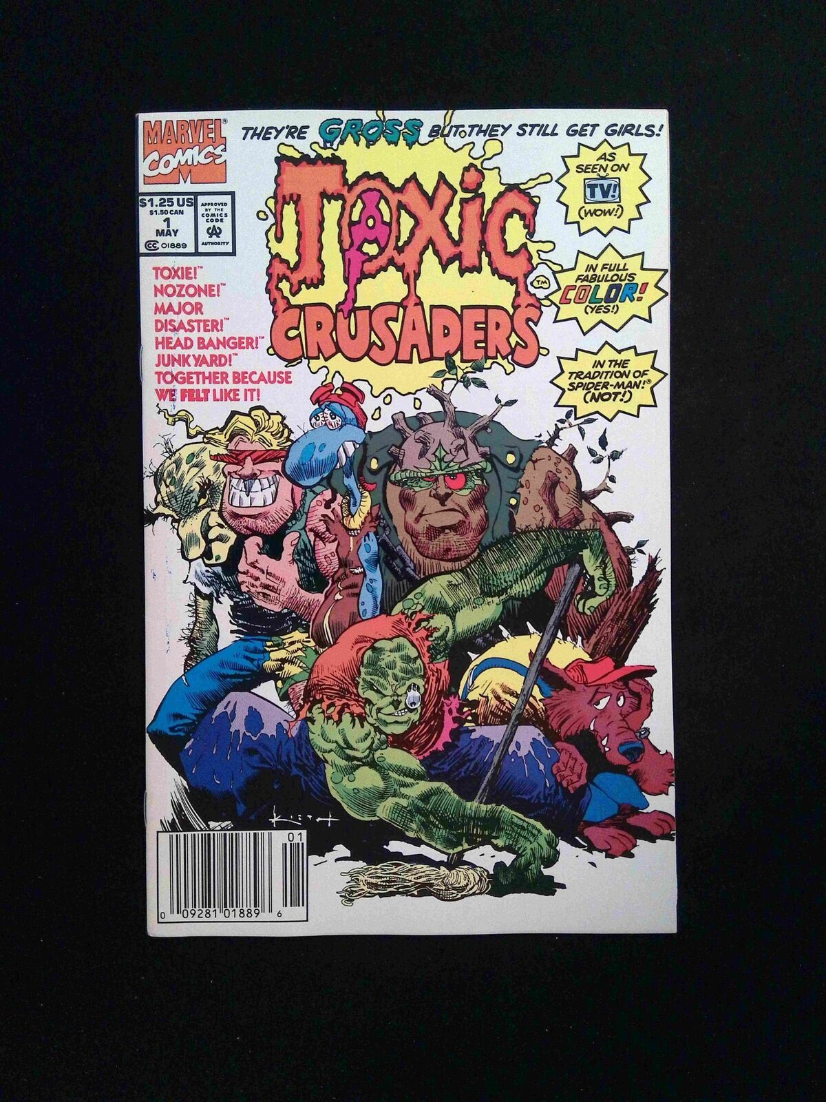 Toxic Crusaders #1  MARVEL Comics 1992 VF+ NEWSSTAND