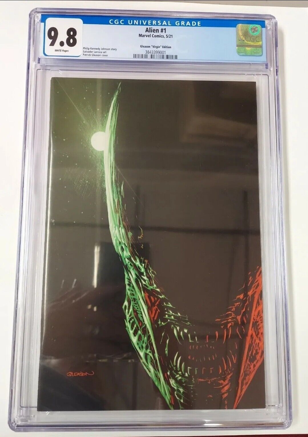 Alien #1 MARVEL 2021 Gleason 1:500 Ratio Virgin Variant  CGC 9.8 VHTF Rare!!