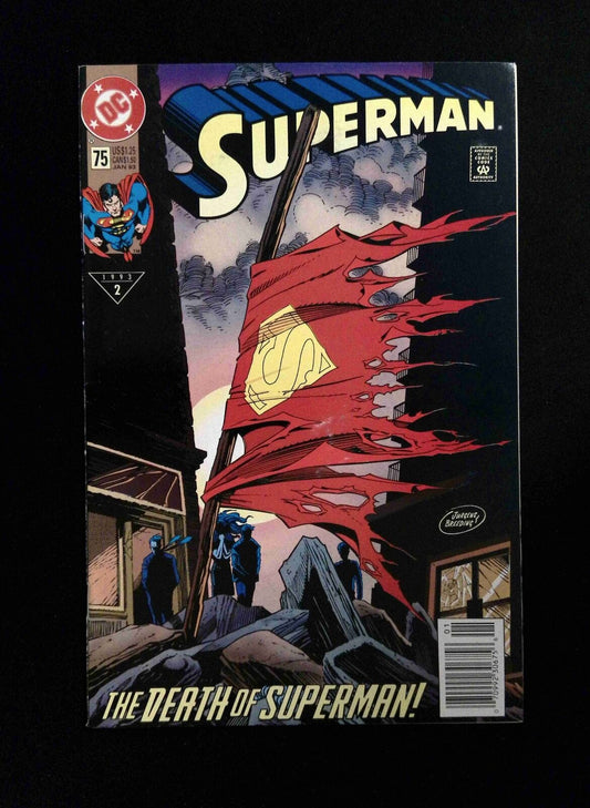 Superman #75D  DC Comics 1993 VF+ NEWSSTAND VARIANT COVER