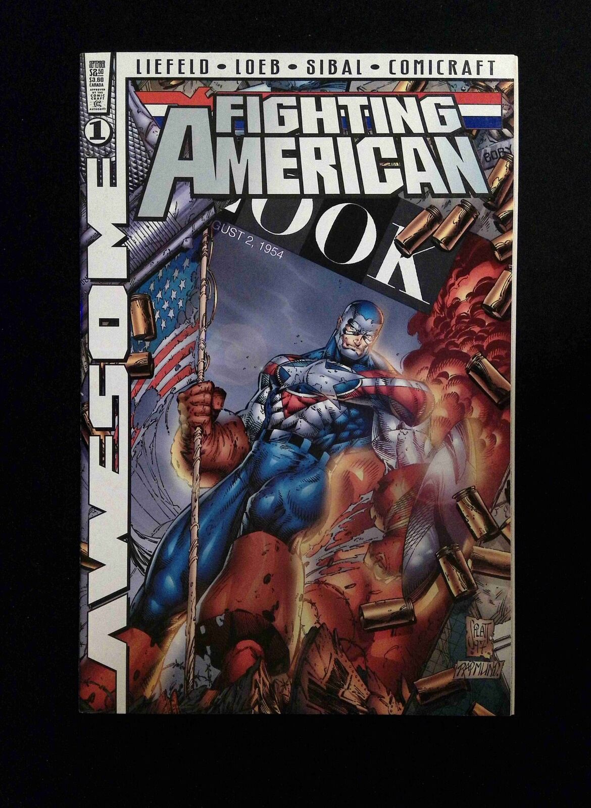 Fighting American #1D  AWESOME Comics 1997 VF/NM  LIEFELD,SIBAL VARIANT