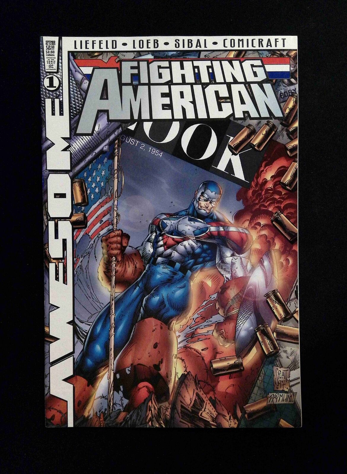 Fighting America #1D  AWESOME Comics 1997 VF+  Platt and Rapmund Variant