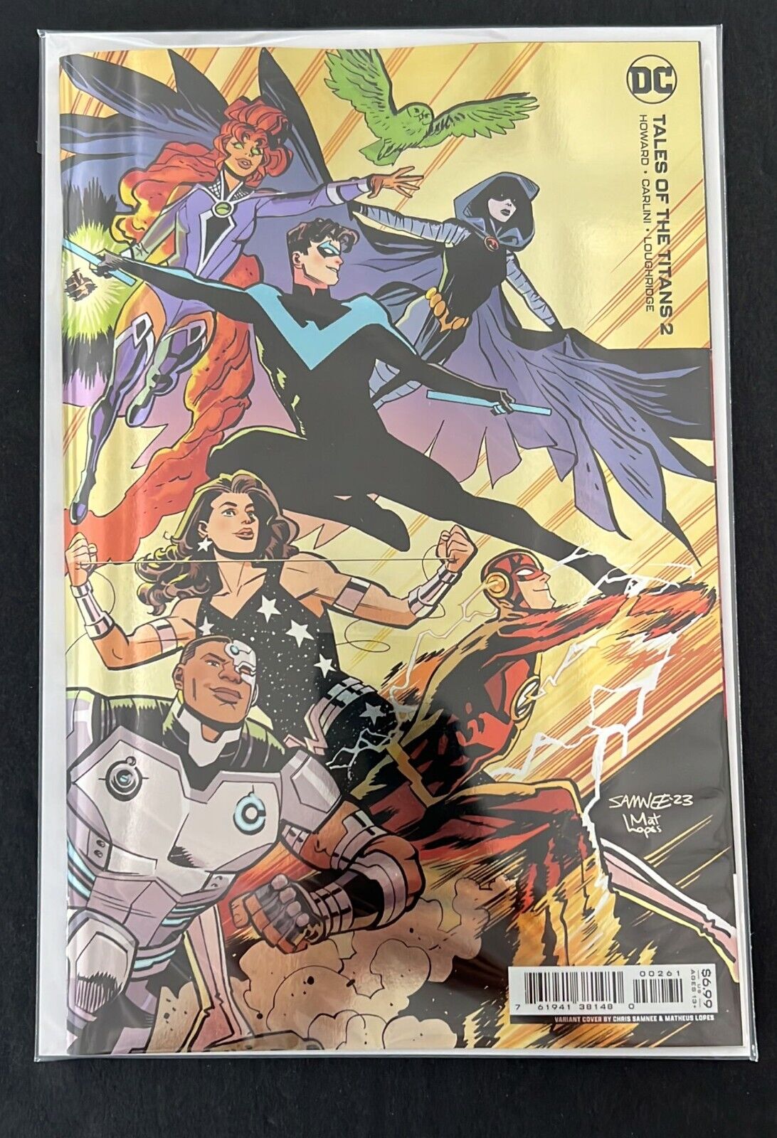 TALES OF THE TEEN TITANS #2 DC COMICS 2023 CHRIS SAMNEE FOIL VARIANT COVER NM+