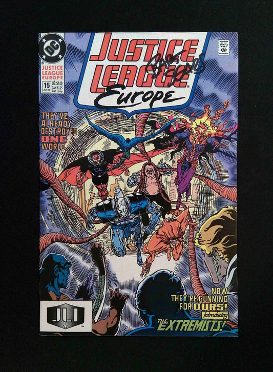 Justice League Europe #15  DC Comics 1990 VF+  Signed By Bart Sears