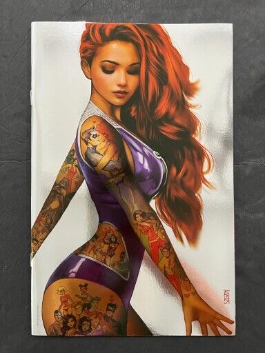 TITANS #1 DC COMICS 2023 NATHAN SZERDY 616 STARFIRE TATTOO FOIL VIRGIN VARIANT