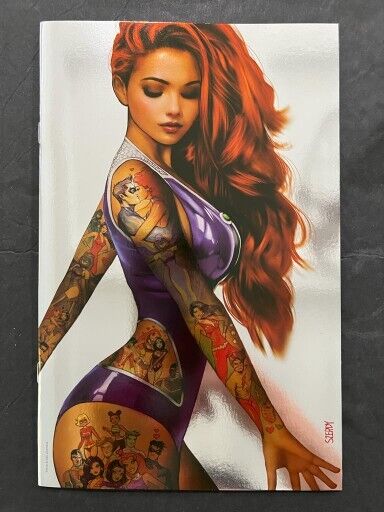 TITANS #1 DC COMICS 2023 NATHAN SZERDY 616 STARFIRE TATTOO FOIL VIRGIN VARIANT