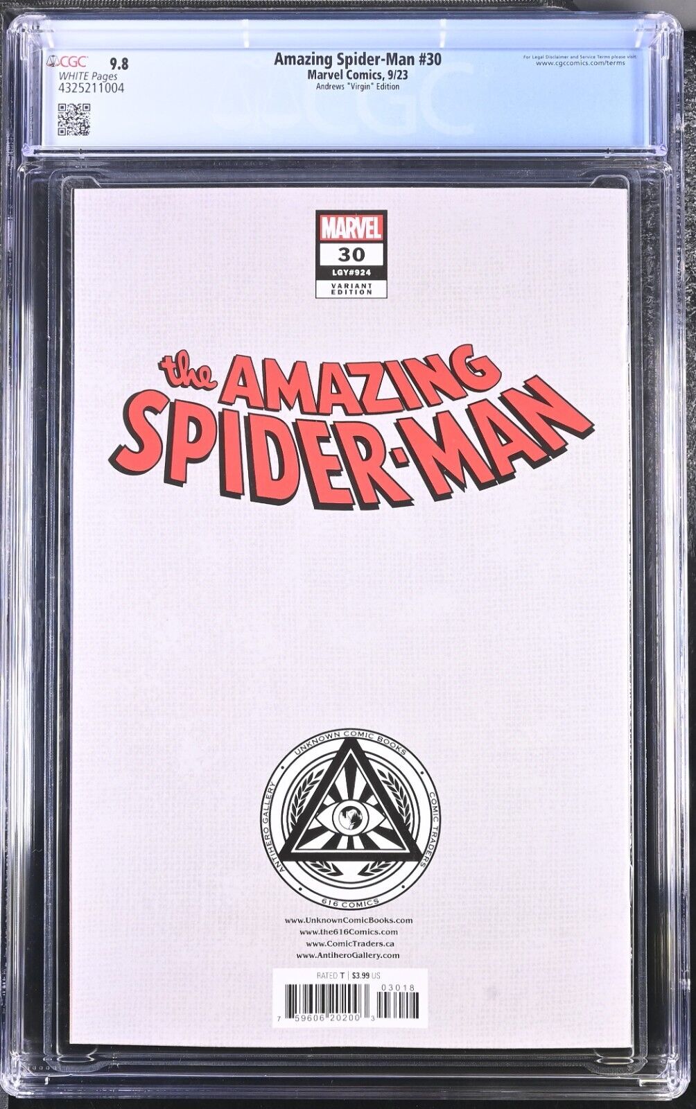 Amazing Spider-Man #30 9/23 Marvel KAARE Virgin CGC 9.8 NM/MT