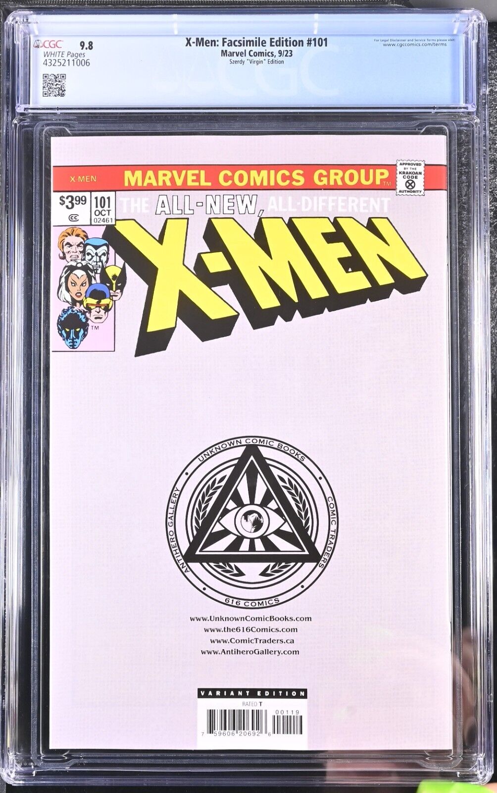 X-Men: Facsimile Edition #101 9/23 Marvel Szerdy Virgin CGC 9.8 NM/MT