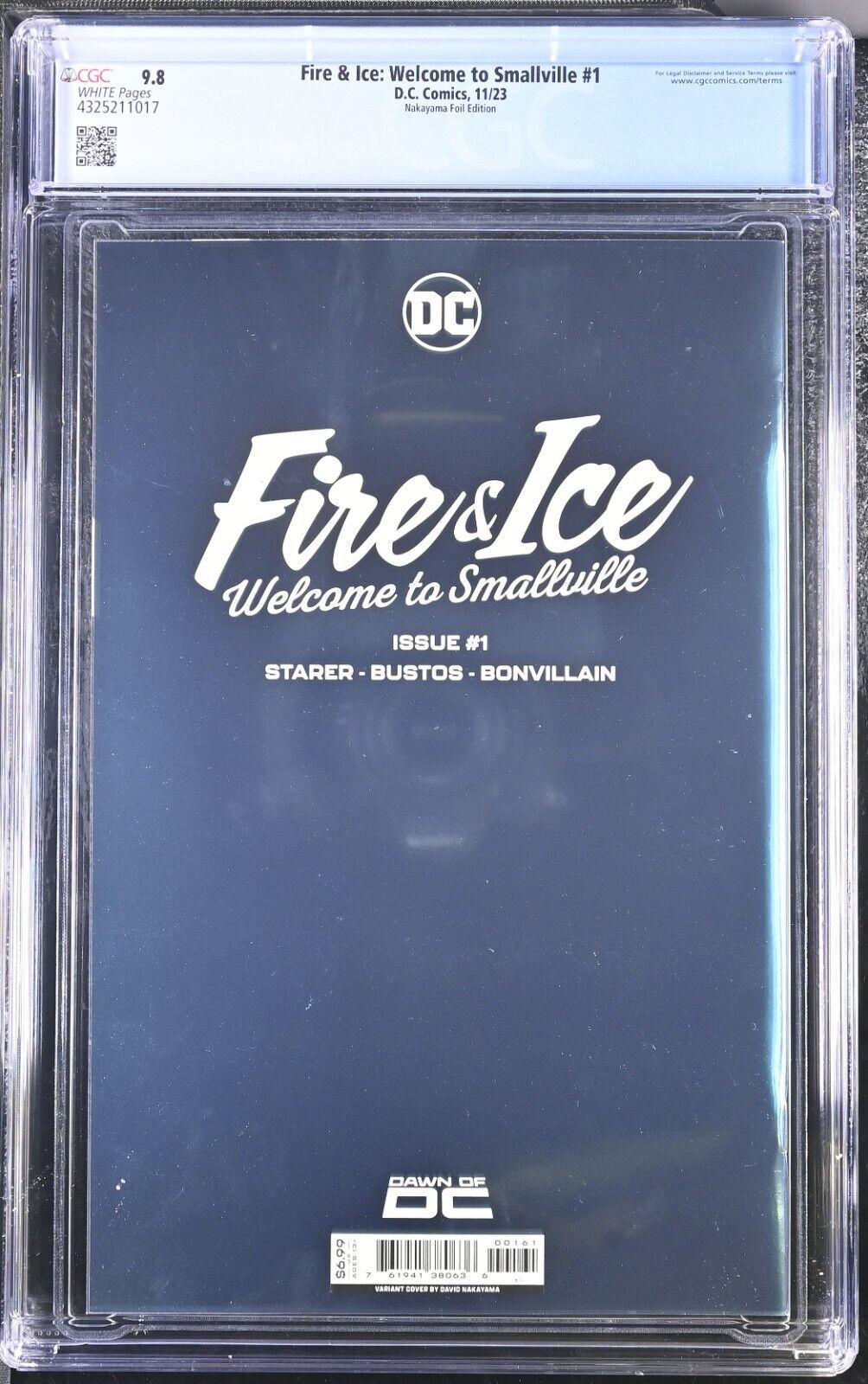 Fire & Ice Welcome to Smallville 1 DC Nakayama Foil Virgin Variant CGC 9.8 NM/MT