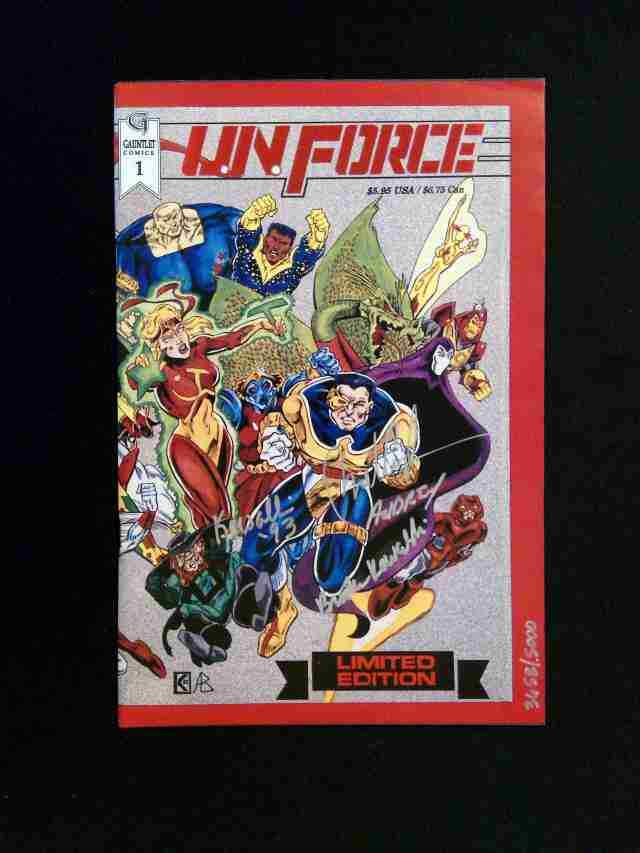 Un Force #1B GAUNTLET 1993 VF+ LIMITED ED 3658/5000-SIGNED AUDREY,KOWALL,+ 2