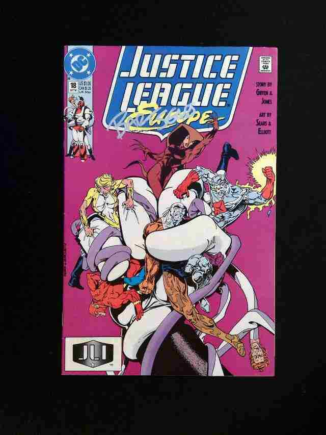 Justice League Europe #18  DC Comics 1990 VF  BY SIGNED BART SEARS