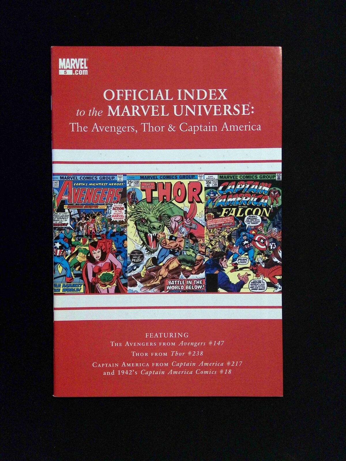 Official Index Marvel Universe Avengers Thor Capt. America #5  Marvel 2010 NM-