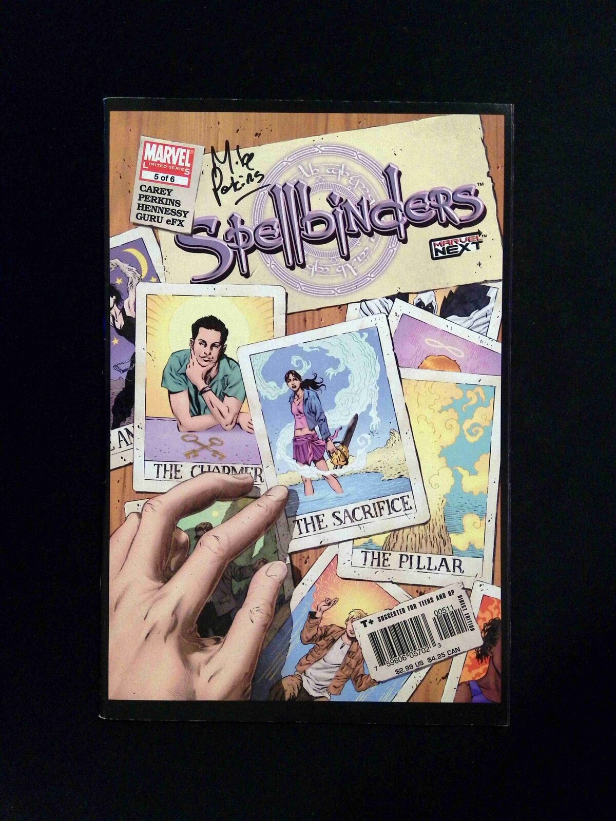 Spellbinders #5  Marvel Comics 2005 VF  SIGNED BY MIKE PERKINS