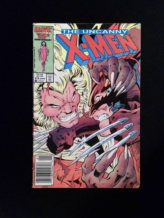 Uncanny X-Men #213  Marvel Comics 1987 FN+ Newsstand