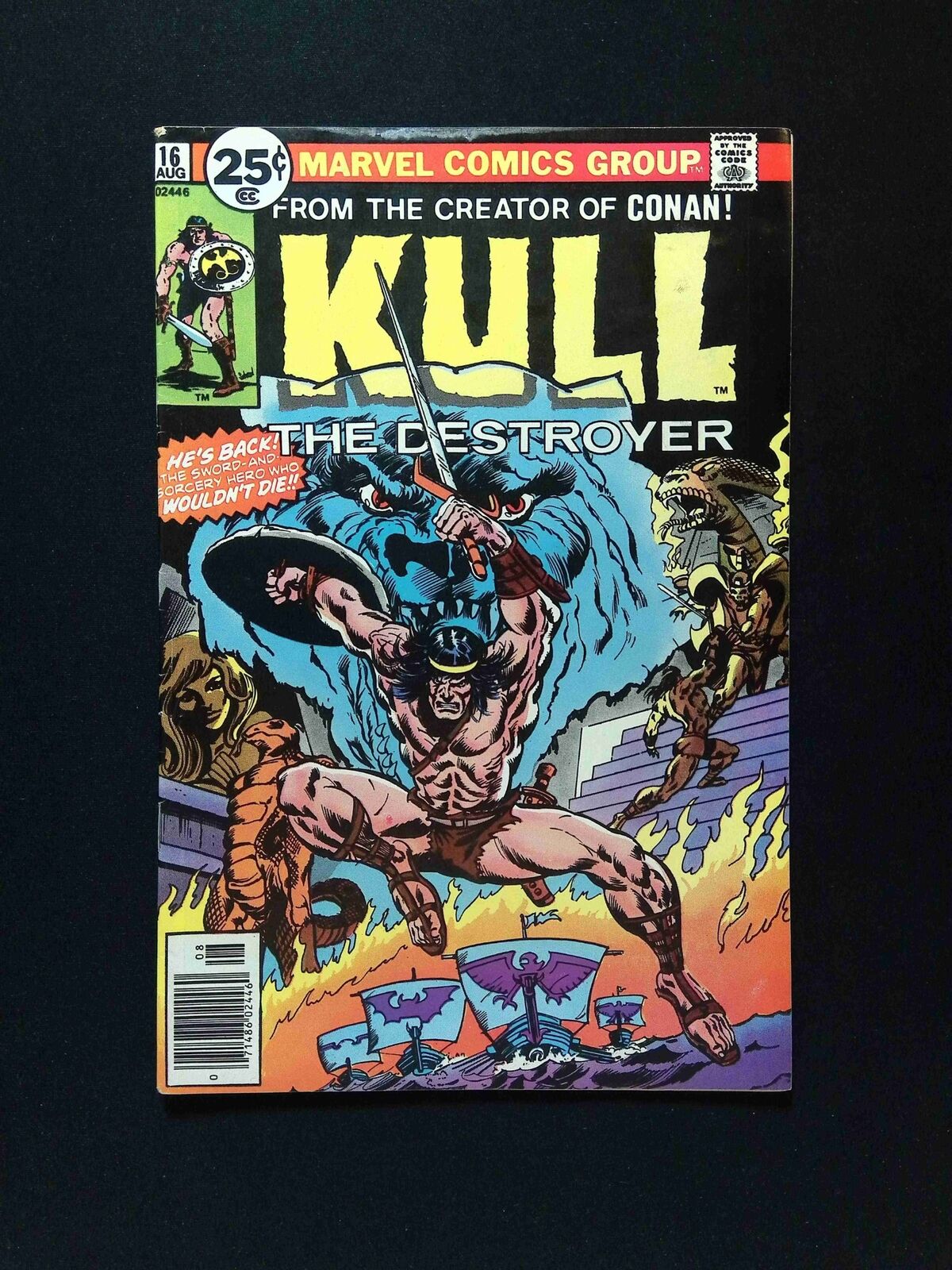 Kull the Conqueror #16  MARVEL Comics 1976 FN+ NEWSSTAND