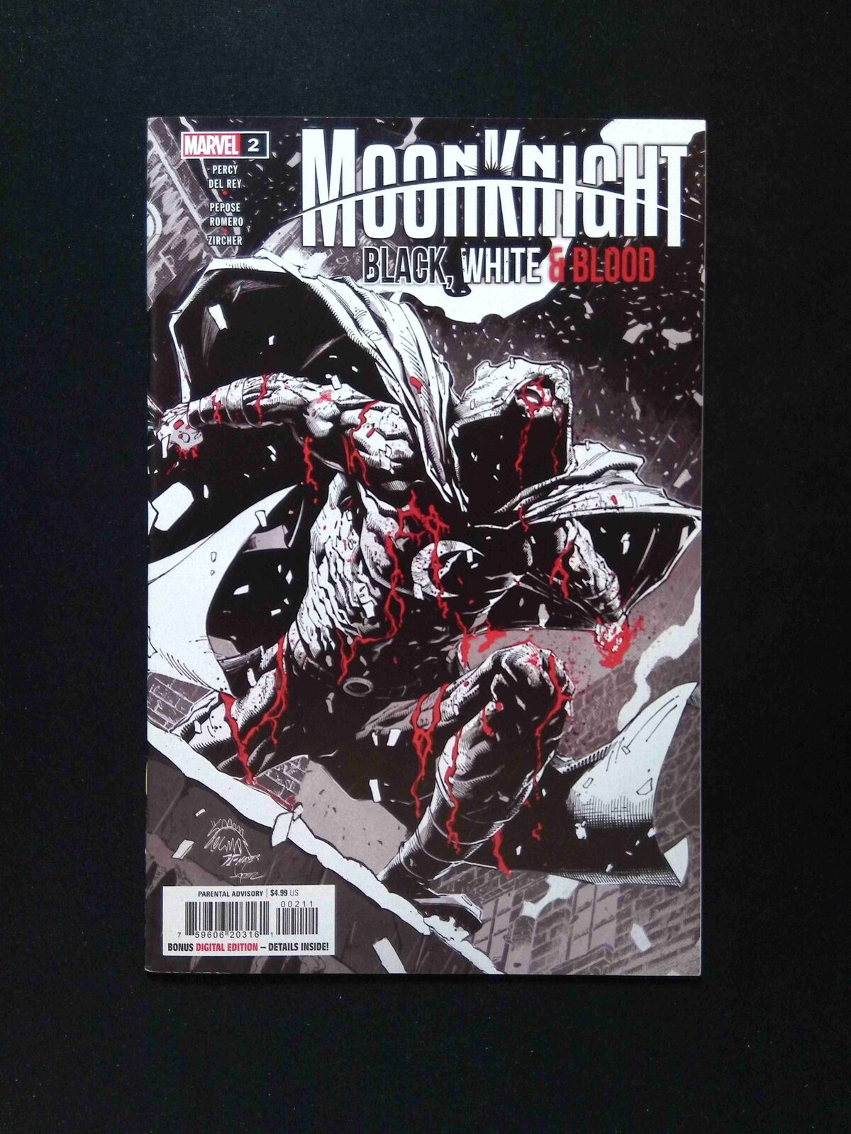 Moon Knight Black White and Blood #2  MARVEL Comics 2022 VF/NM