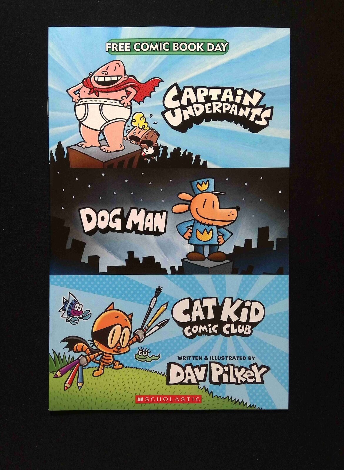 Dav  Pilkey Sampler Featuring Dog Man FCBD #0  GRAPHIX Comics 2022 NM+