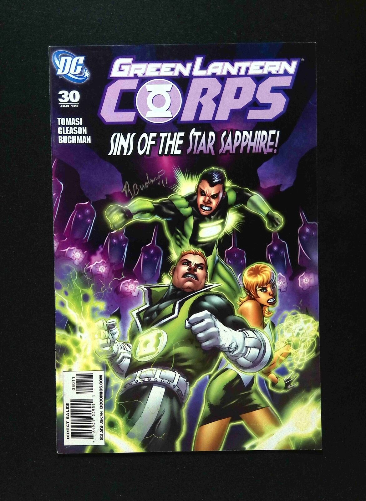 Green Lantern Corp #30  DC Comics 2009 VF  Signed By REBECCA BUCHMAN