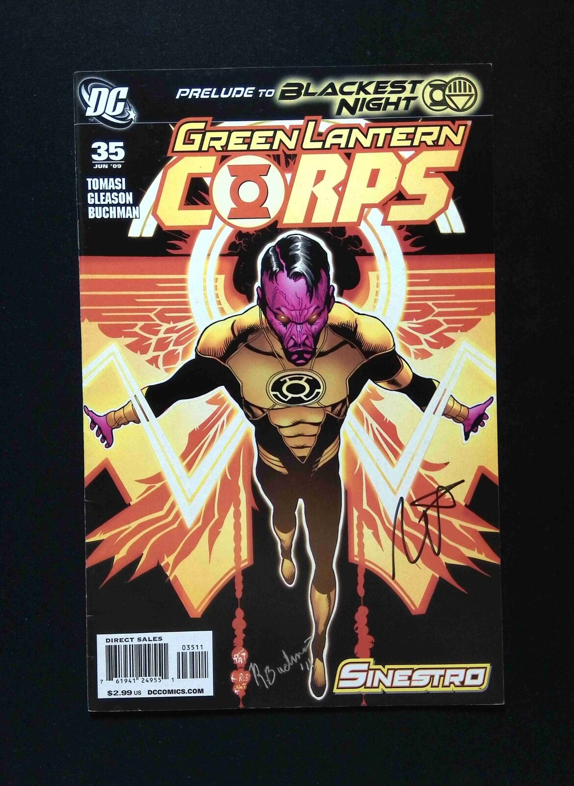 Green Lantern Corp #35  DC Comics 2009 VF  Signed By REBECCA BUCHMAN +1