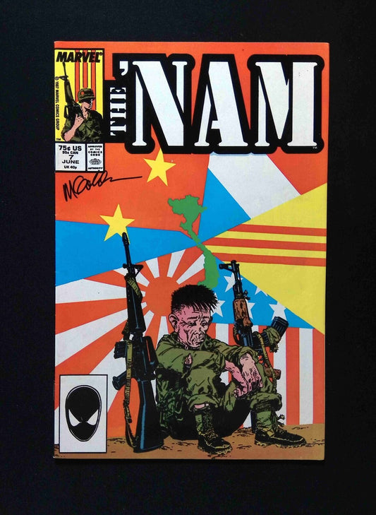 Nam #7  MARVEL Comics 1987 VF-  Signed By MICHAEL GOLDEN