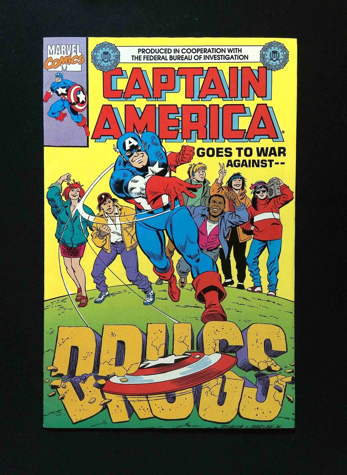 Captain America Goes to War Against Drugs #1990  MARVEL Comics 1990 FN/VF