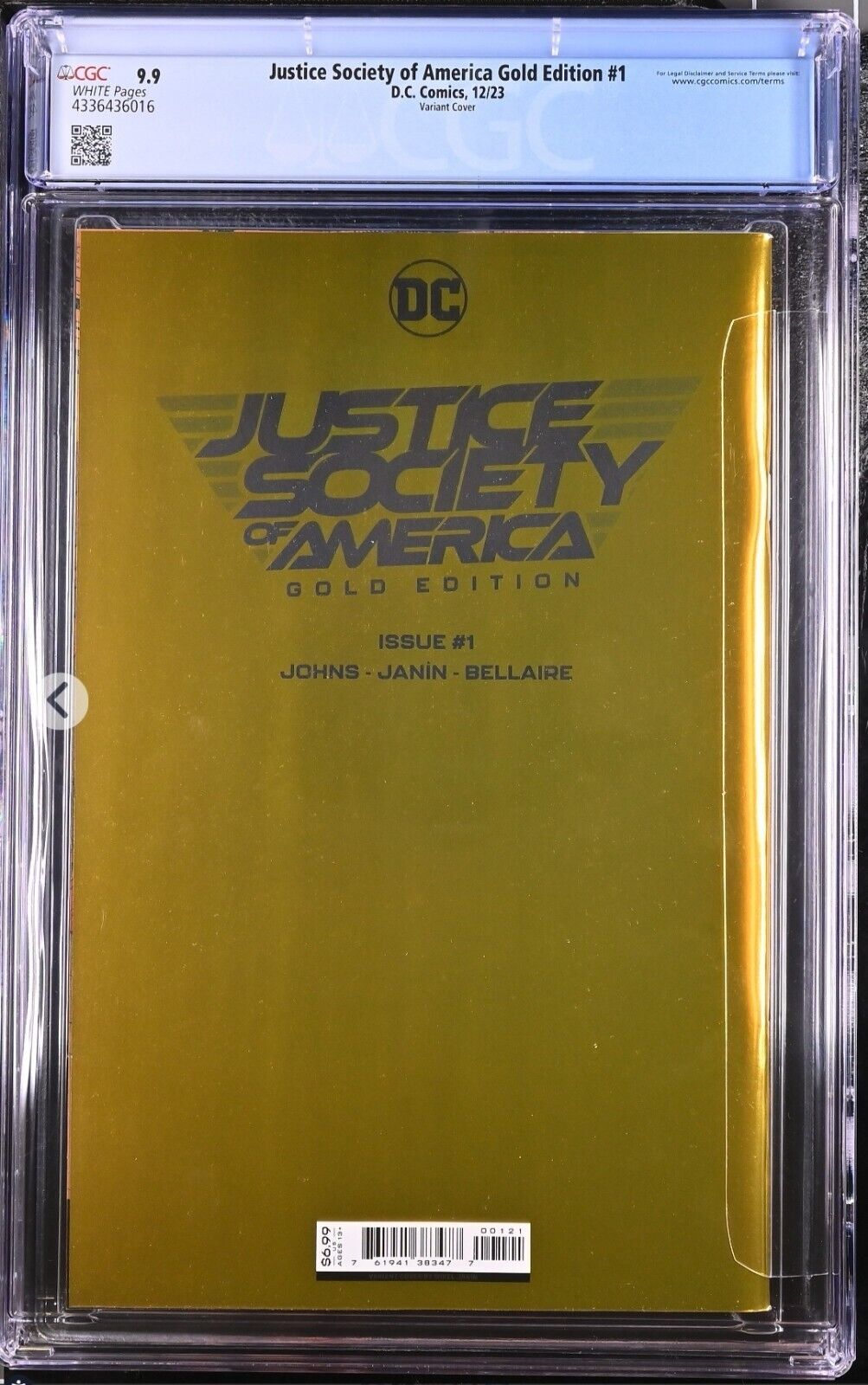 Justice Society of America: Gold #1 Golden Age Foil Variant CGC 9.9 RARE