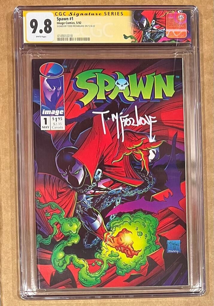 Spawn #1 (1992) CGC SS 9.8 Signed White by Todd McFarlane - Spawn Custom Label